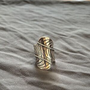925 Silver Sculptural Leaf Cocktail Ring